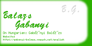 balazs gabanyi business card